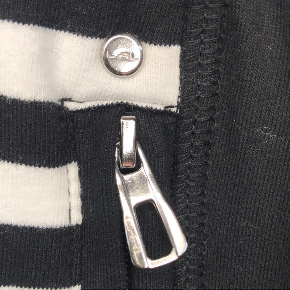 NWT Lauren Ralph Lauren L-RL Lauren Active Striped Zip Jacket Black White Sz 1X - Picture 4 of 10